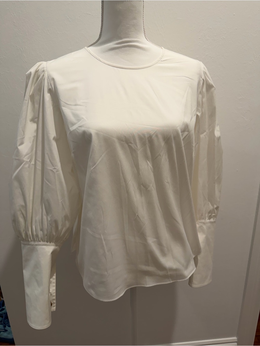 Veronica Beard Cream Puff-Sleeve Blouse